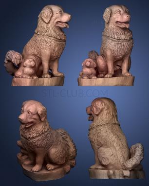 3D мадэль Собака и щенок (STL)